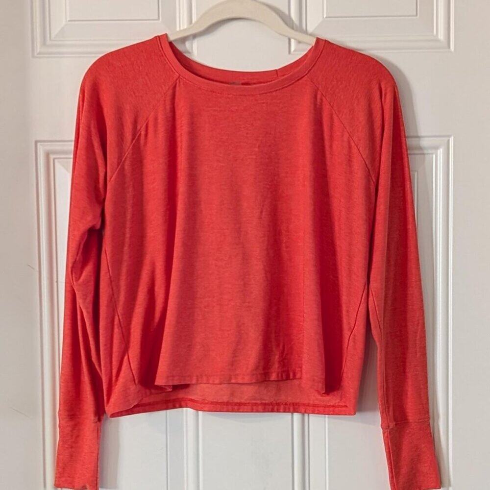 Beyond Yoga Coral Long Sleeve Crop Top XS Athleisure Yoga Pullover Made USA